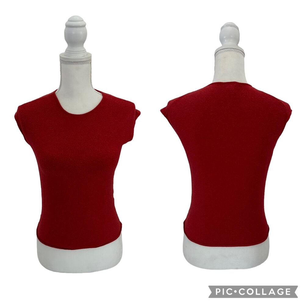 Eileen Fisher Sleeveless Rust Orange Ribbed Petite Tank Top Size PP 2P 4P
